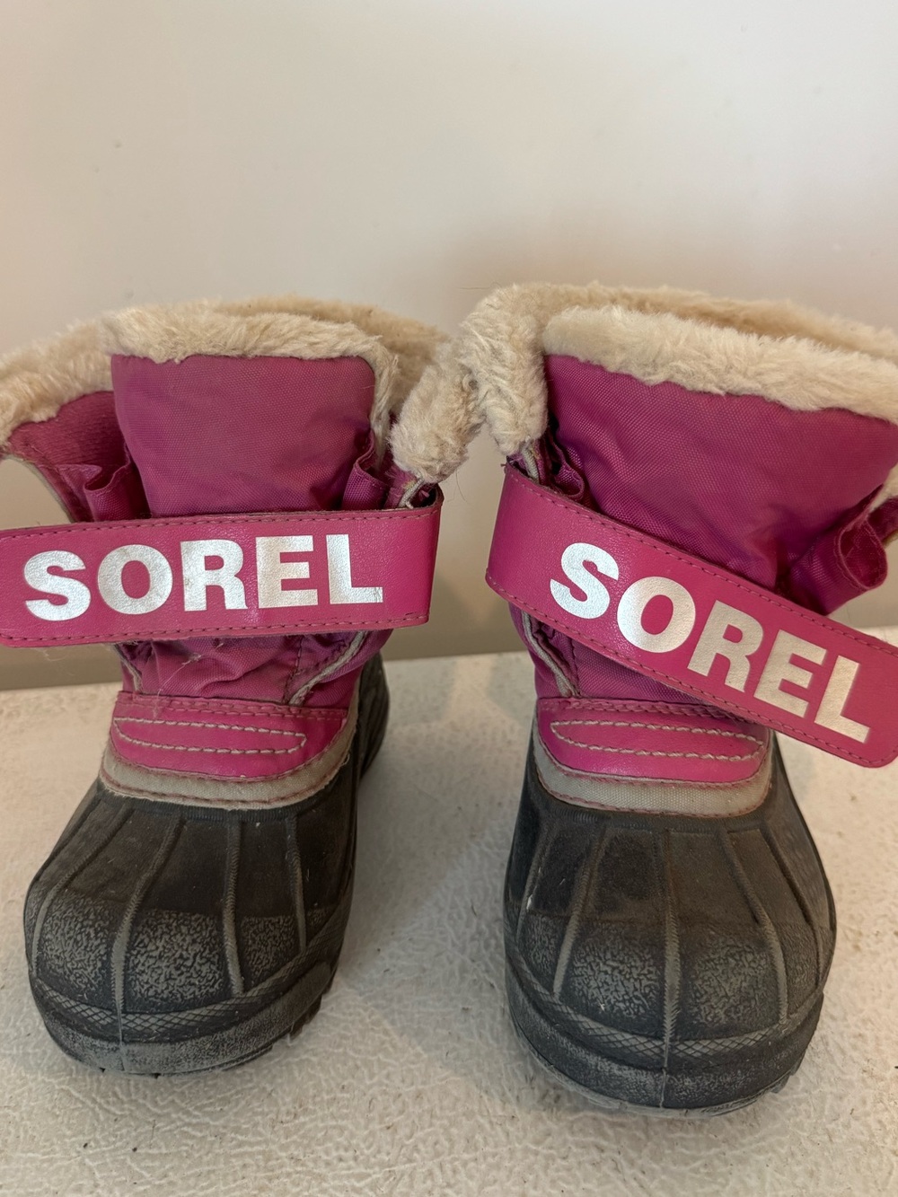 Sorel Pink and Black Kids Waterproof Winter Boots